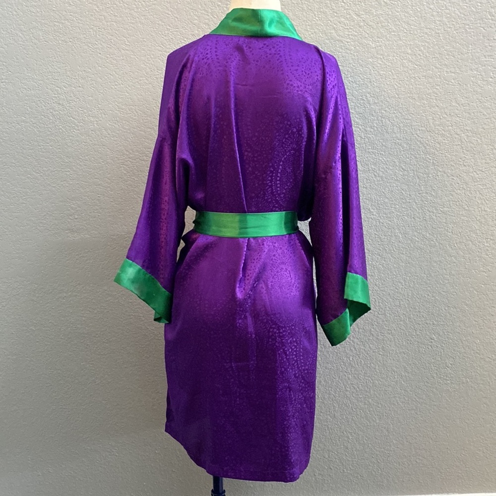 Victoria Secret Vintage Gold Label Purple and Green Robe - Picture 2 of 12